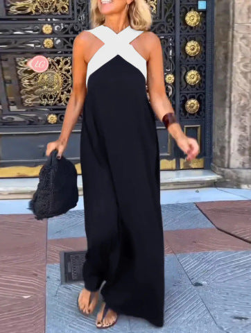 DELPHINE | Crossed Neckline Summer Dress