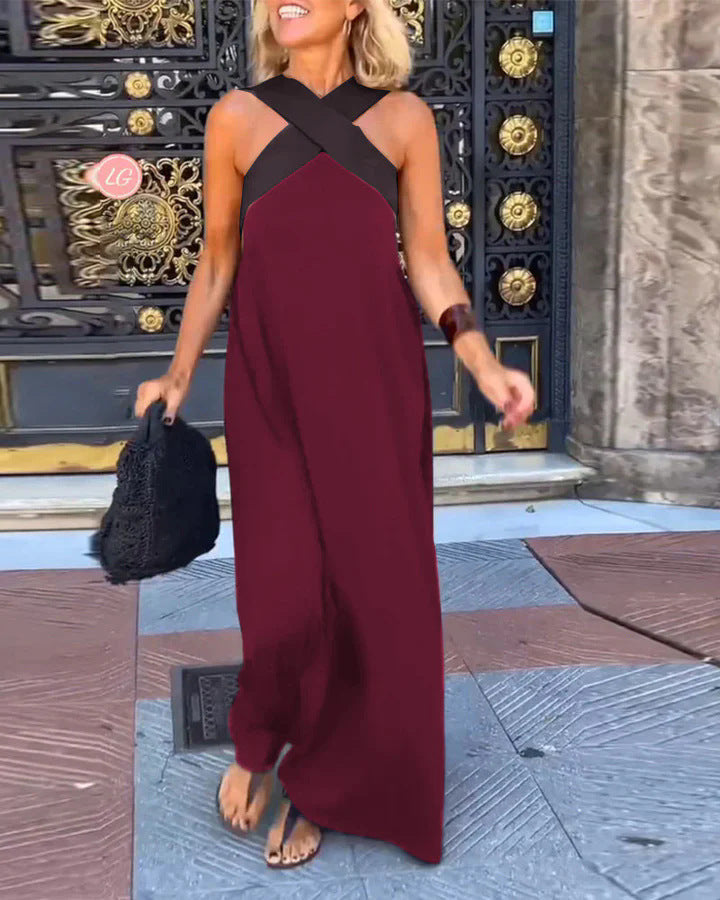 DELPHINE | Crossed Neckline Summer Dress