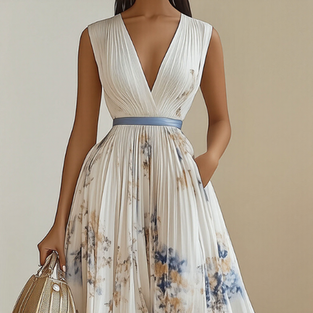 ELARA | Soft V-Neck Midi Dress