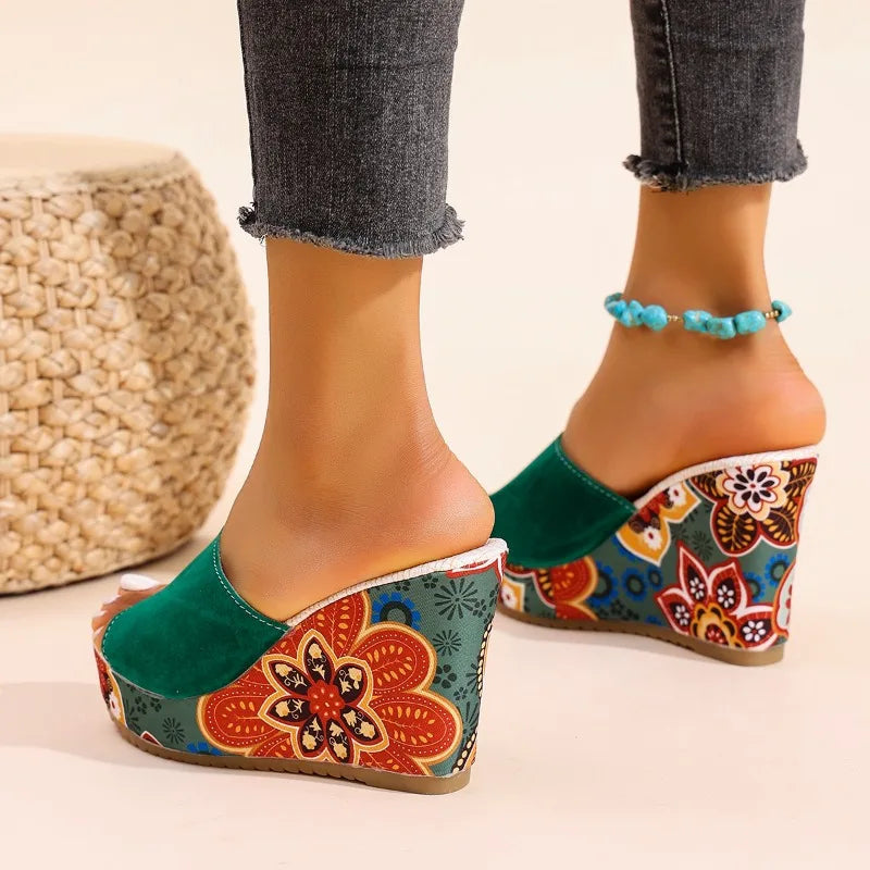 Olivia | Comfortable Floral Wedge Sandals for Women