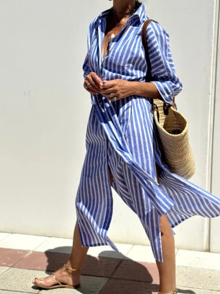 Alberta – Striped Shirt Dress