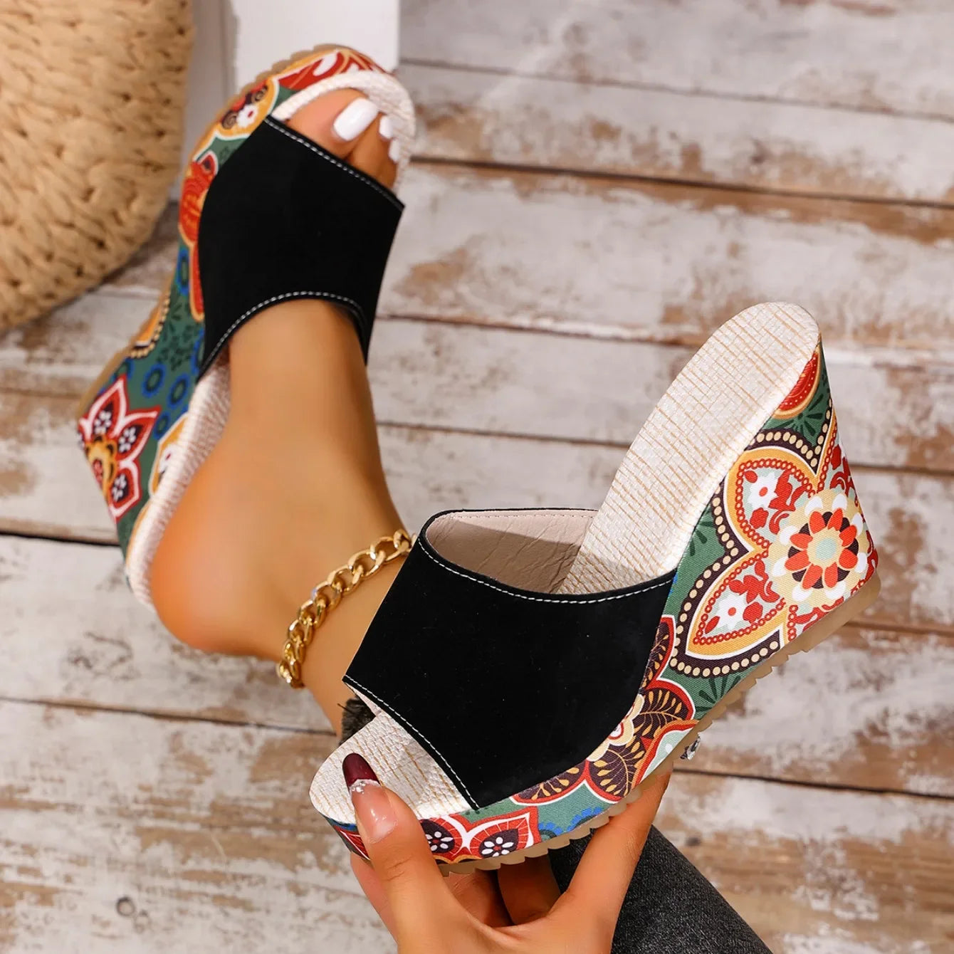 Olivia | Comfortable Floral Wedge Sandals for Women