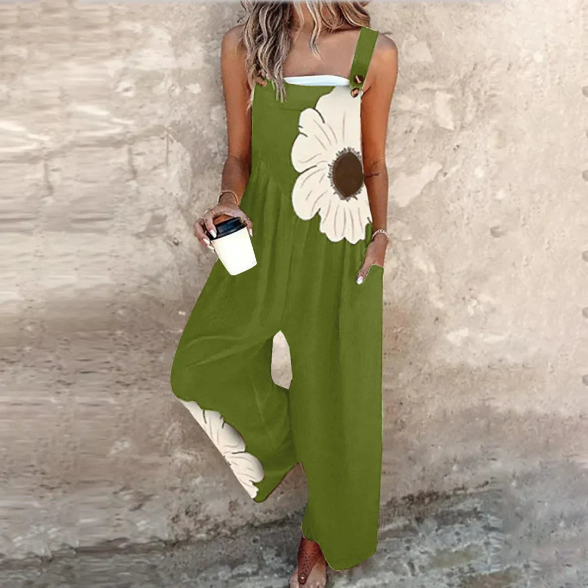 Piper | Bold Daisy Relaxed Fit Overalls