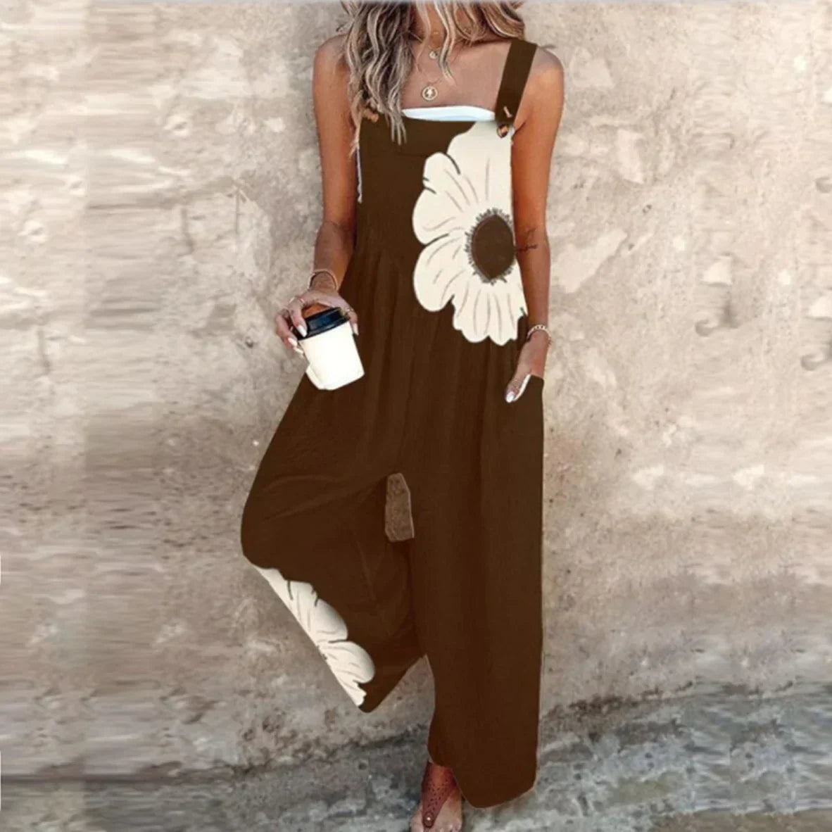 Piper | Bold Daisy Relaxed Fit Overalls