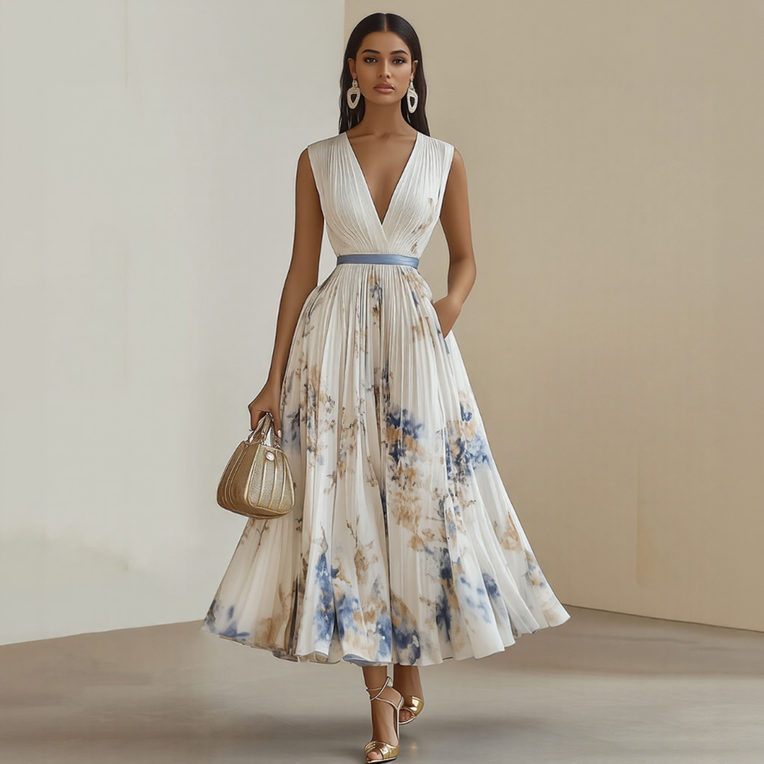 ELARA | Soft V-Neck Midi Dress