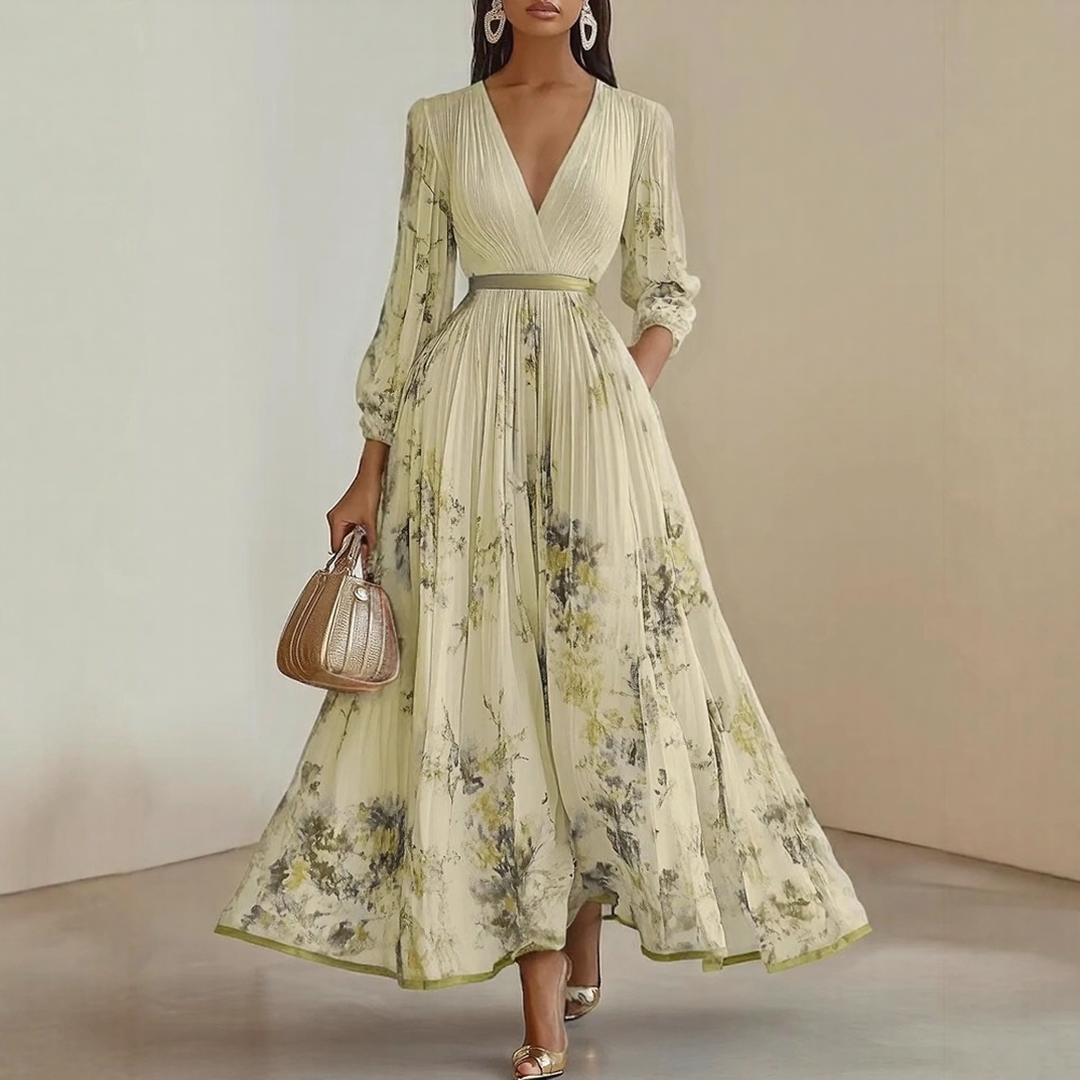 ELARA | Soft V-Neck Midi Dress