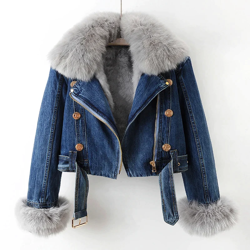 Aurelia – Faux Fur Lined Denim Jacket