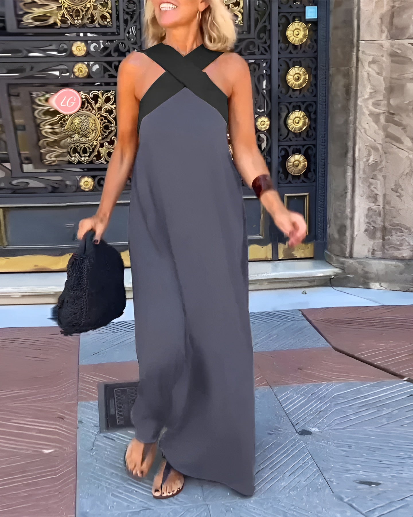 DELPHINE | Crossed Neckline Summer Dress