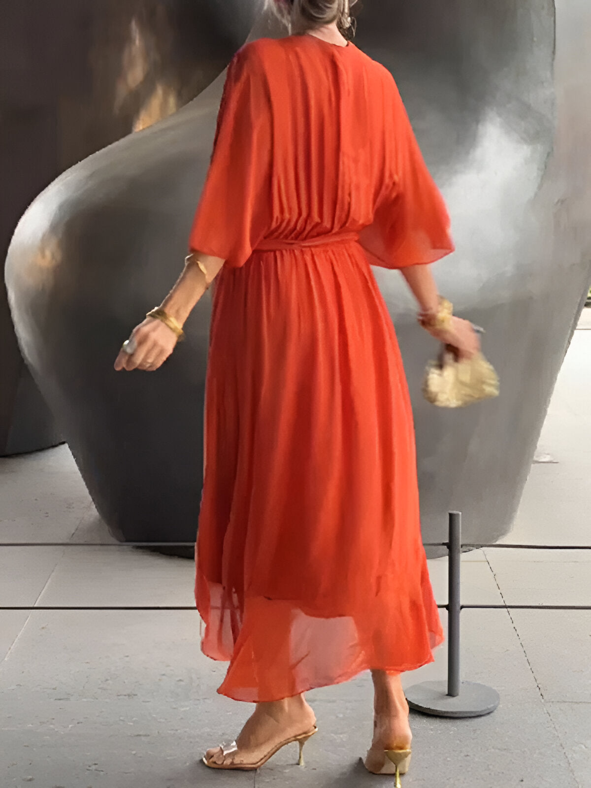 MONICA | Chiffon V-Neck Elegant Dress